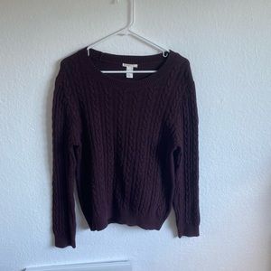 Basics maroon pull over sweater